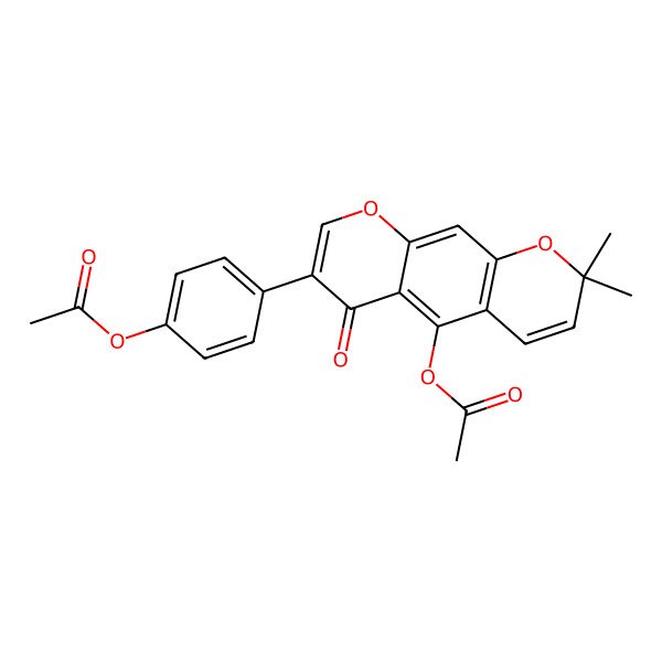 2D Structure of [4-(5-Acetyloxy-2,2-dimethyl-6-oxopyrano[3,2-g]chromen-7-yl)phenyl] acetate