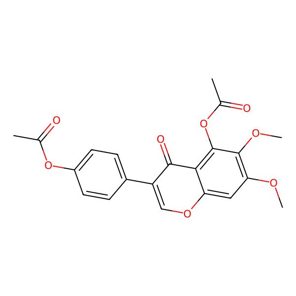 2D Structure of [4-(5-Acetyloxy-6,7-dimethoxy-4-oxochromen-3-yl)phenyl] acetate