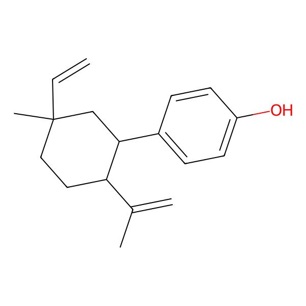 2D Structure of 4-[5-Ethenyl-5-methyl-2-(prop-1-en-2-yl)cyclohexyl]phenol