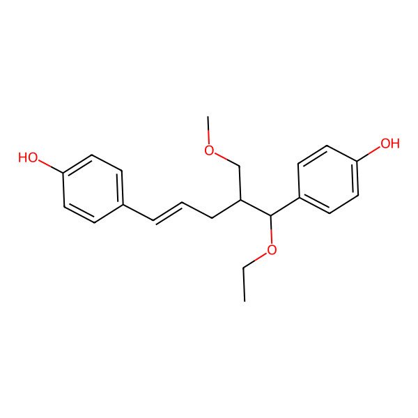 2D Structure of 4-[5-Ethoxy-5-(4-hydroxyphenyl)-4-(methoxymethyl)pent-1-enyl]phenol