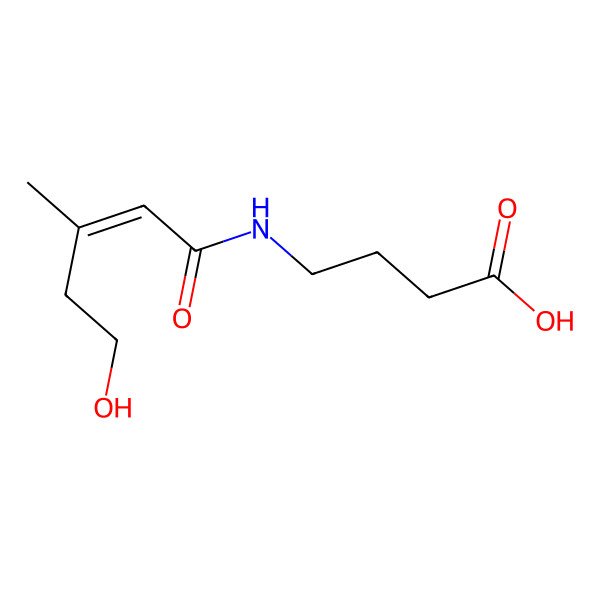 2D Structure of 4-[(5-Hydroxy-3-methylpent-2-enoyl)amino]butanoic acid
