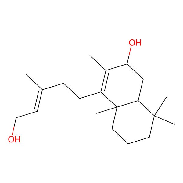 2D Structure of 4-(5-Hydroxy-3-methylpent-3-enyl)-3,4a,8,8-tetramethyl-1,2,5,6,7,8a-hexahydronaphthalen-2-ol 2D Structure of 4-(5-Hydroxy-3-methylpent-3-enyl)-3,4a,8,8-tetramethyl-1,2,5,6,7,8a-hexahydronaphthalen-2-ol