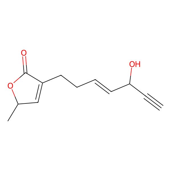 2D Structure of 4-(5-hydroxyhept-3-en-6-ynyl)-2-methyl-2H-furan-5-one