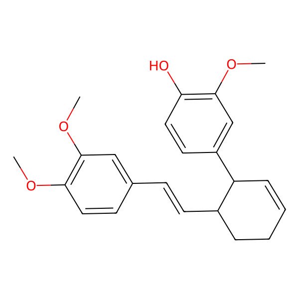 2D Structure of 4-[6-[2-(3,4-Dimethoxyphenyl)ethenyl]cyclohex-2-en-1-yl]-2-methoxyphenol