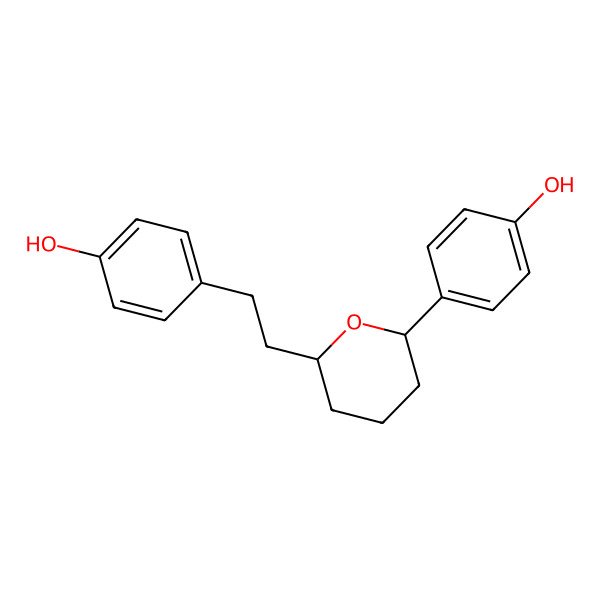 2D Structure of 4-[2-[6-(4-Hydroxyphenyl)oxan-2-yl]ethyl]phenol