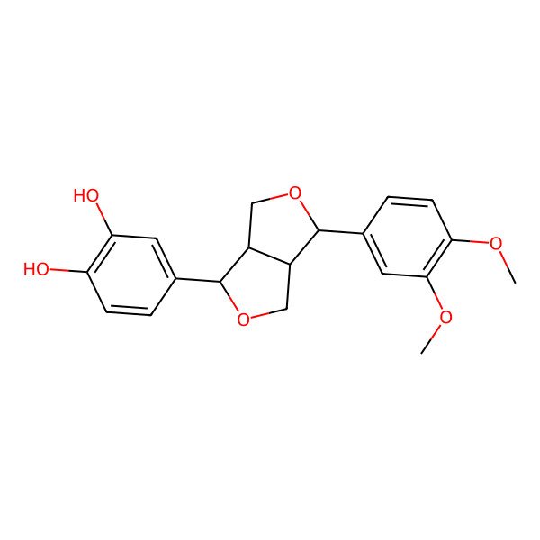 2D Structure of 4-[6-(3,4-Dimethoxyphenyl)-1,3,3a,4,6,6a-hexahydrofuro[3,4-c]furan-3-yl]benzene-1,2-diol