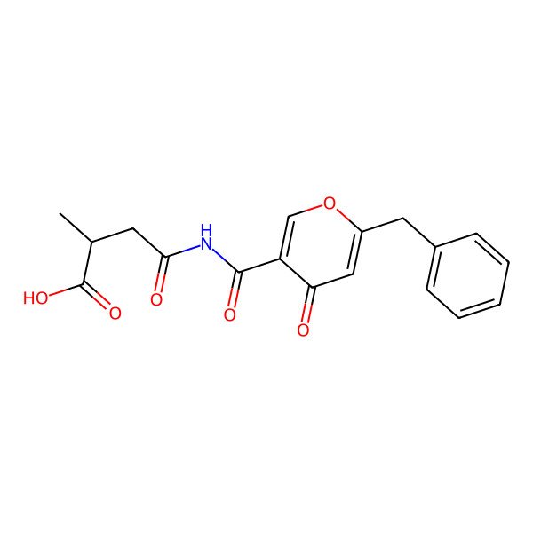 2D Structure of 4-[(6-Benzyl-4-oxopyran-3-carbonyl)amino]-2-methyl-4-oxobutanoic acid