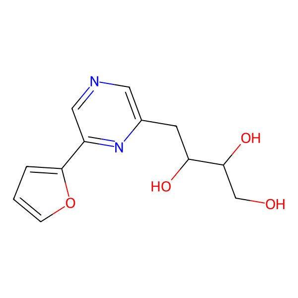 2D Structure of 4-[6-(Furan-2-yl)pyrazin-2-yl]butane-1,2,3-triol