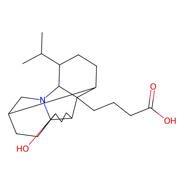 2D Structure of 4-(6-Hydroxy-14-propan-2-yl-12-azapentacyclo[8.6.0.02,13.03,7.07,12]hexadecan-2-yl)butanoic acid