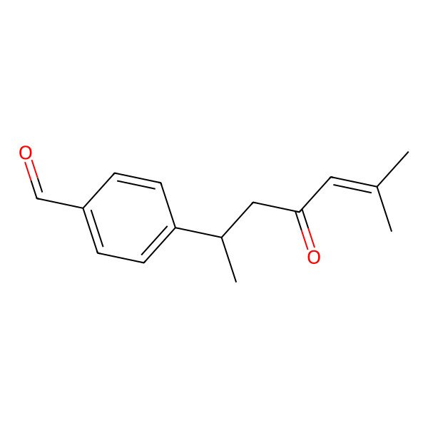 2D Structure of 4-(6-Methyl-4-oxohept-5-en-2-yl)benzaldehyde