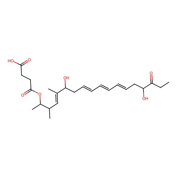 2D Structure of 4-(6,15-Dihydroxy-3,5-dimethyl-16-oxooctadeca-4,8,10,12-tetraen-2-yl)oxy-4-oxobutanoic acid