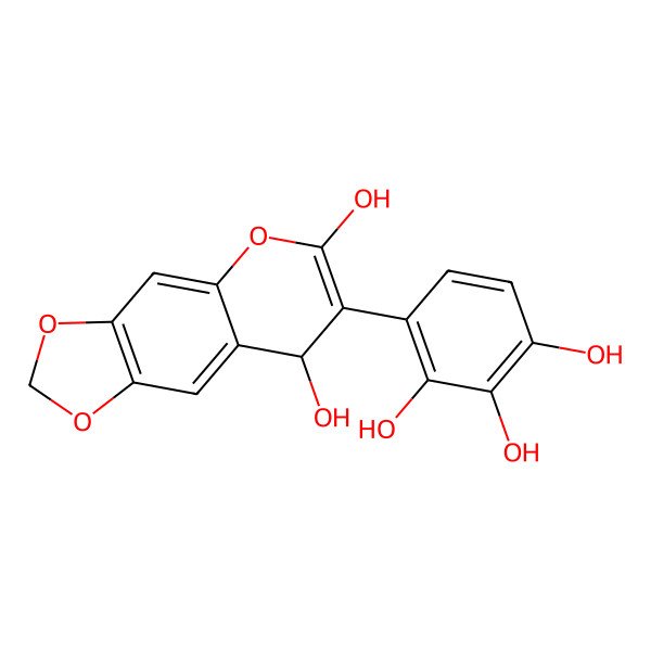 2D Structure of 4-(6,8-dihydroxy-8H-[1,3]dioxolo[4,5-g]chromen-7-yl)benzene-1,2,3-triol