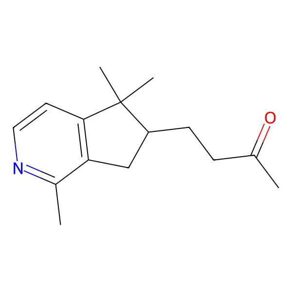 2D Structure of 4-[(6R)-1,5,5-trimethyl-6,7-dihydrocyclopenta[c]pyridin-6-yl]butan-2-one