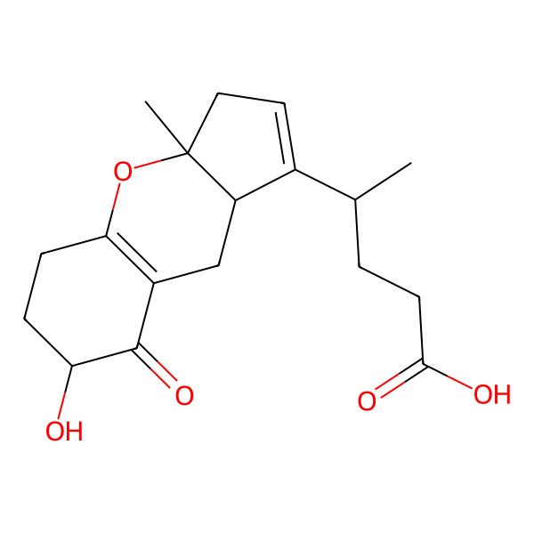 2D Structure of 4-(7-Hydroxy-3a-methyl-8-oxo-3,5,6,7,9,9a-hexahydrocyclopenta[b]chromen-1-yl)pentanoic acid