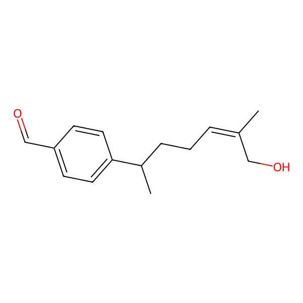 2D Structure of 4-(7-Hydroxy-6-methylhept-5-en-2-yl)benzaldehyde 2D Structure of 4-(7-Hydroxy-6-methylhept-5-en-2-yl)benzaldehyde