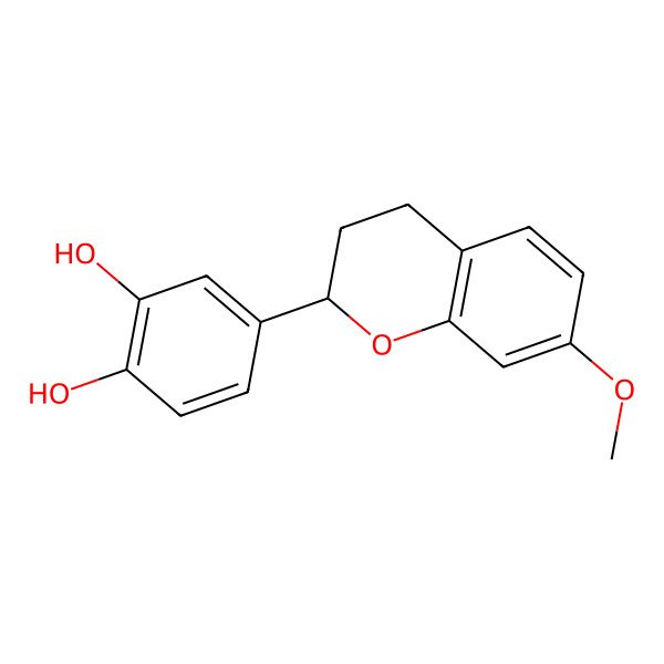 2D Structure of 4-(7-methoxy-3,4-dihydro-2H-chromen-2-yl)benzene-1,2-diol 2D Structure of 4-(7-methoxy-3,4-dihydro-2H-chromen-2-yl)benzene-1,2-diol