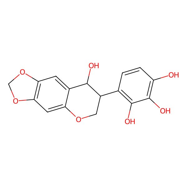 2D Structure of 4-(8-hydroxy-7,8-dihydro-6H-[1,3]dioxolo[4,5-g]chromen-7-yl)benzene-1,2,3-triol
