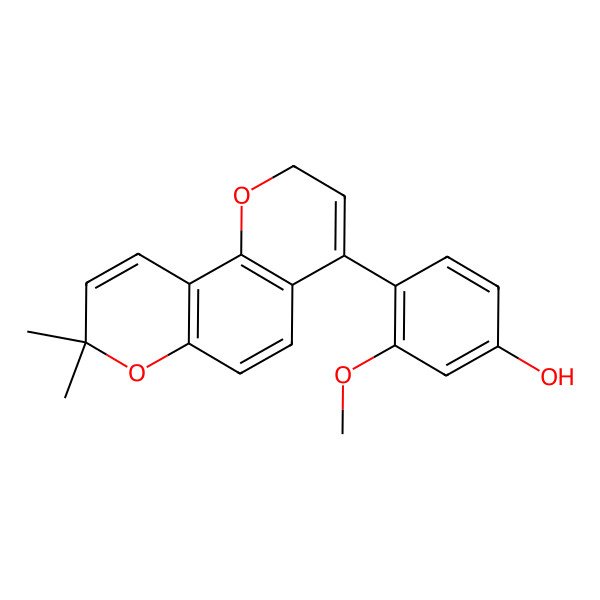 2D Structure of 4-(8,8-dimethyl-2H-pyrano[2,3-f]chromen-4-yl)-3-methoxyphenol