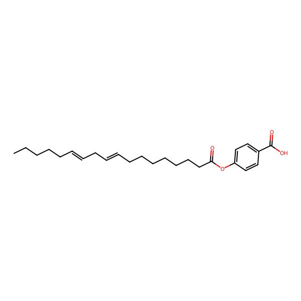 2D Structure of 4-[(9Z,12Z)-octadeca-9,12-dienoyl]oxybenzoic acid