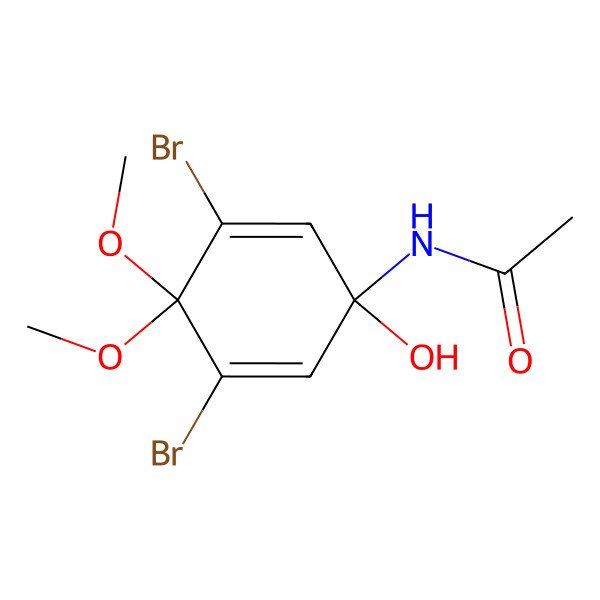 2D Structure of 4-Acetamido-2,6-dibromo-4-hydroxy-1,1-dimethoxycyclohexa-2,5-diene