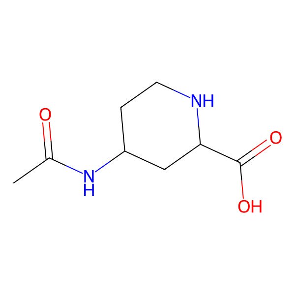 2D Structure of 4-Acetamidopiperidine-2-carboxylic acid