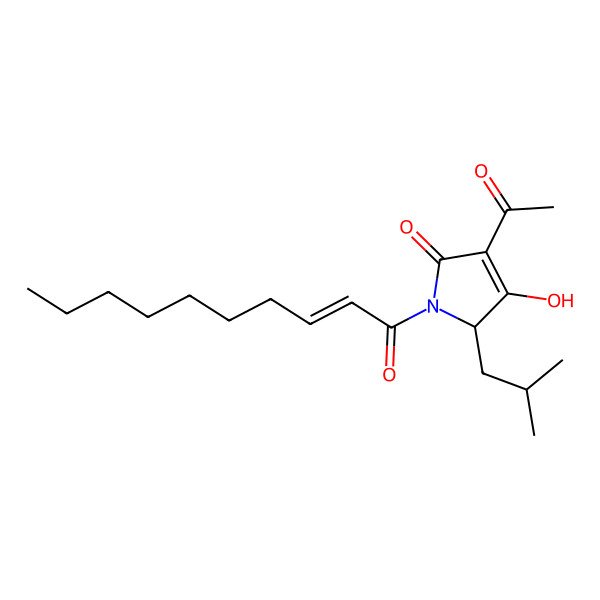 2D Structure of 4-acetyl-1-dec-2-enoyl-3-hydroxy-2-(2-methylpropyl)-2H-pyrrol-5-one