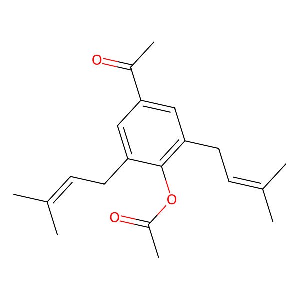 2D Structure of [4-Acetyl-2,6-bis(3-methylbut-2-enyl)phenyl] acetate
