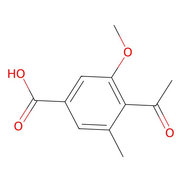 2D Structure of 4-Acetyl-3-methoxy-5-methylbenzoic acid