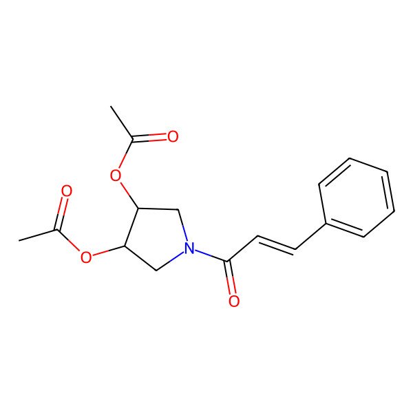2D Structure of [4-Acetyloxy-1-(3-phenylprop-2-enoyl)pyrrolidin-3-yl] acetate