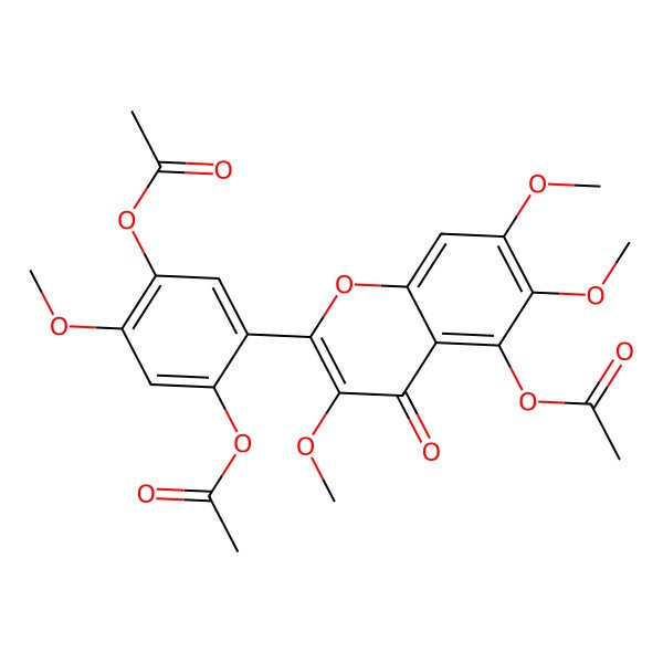 2D Structure of [4-Acetyloxy-2-(5-acetyloxy-3,6,7-trimethoxy-4-oxochromen-2-yl)-5-methoxyphenyl] acetate