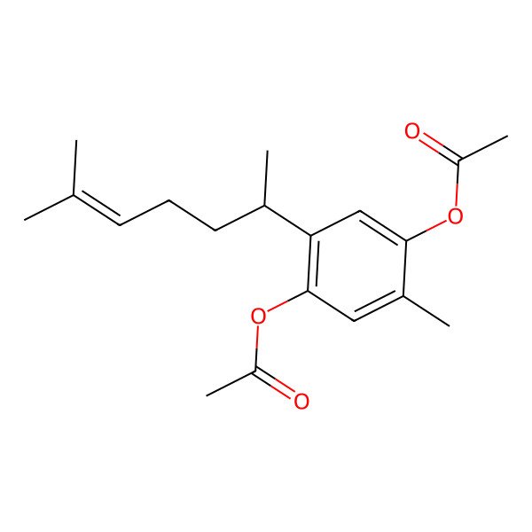 2D Structure of [4-Acetyloxy-2-methyl-5-(6-methylhept-5-en-2-yl)phenyl] acetate