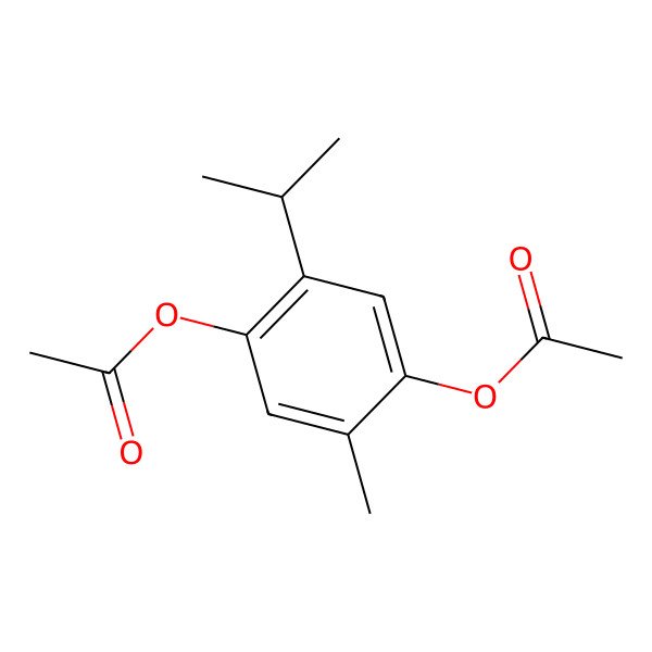 2D Structure of (4-Acetyloxy-2-methyl-5-propan-2-ylphenyl) acetate