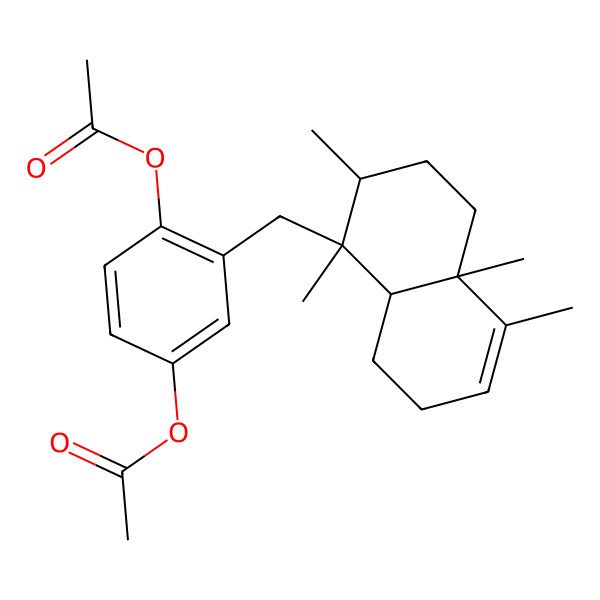 2D Structure of [4-Acetyloxy-3-[(1,2,4a,5-tetramethyl-2,3,4,7,8,8a-hexahydronaphthalen-1-yl)methyl]phenyl] acetate