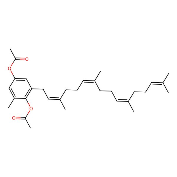 2D Structure of [4-Acetyloxy-3-methyl-5-(3,7,11,15-tetramethylhexadeca-2,6,10,14-tetraenyl)phenyl] acetate