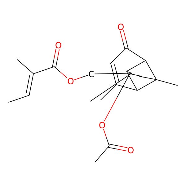 2D Structure of (4-Acetyloxy-3,7,9-trimethyl-11-oxo-3-tricyclo[5.4.0.02,8]undec-9-enyl)methyl 2-methylbut-2-enoate