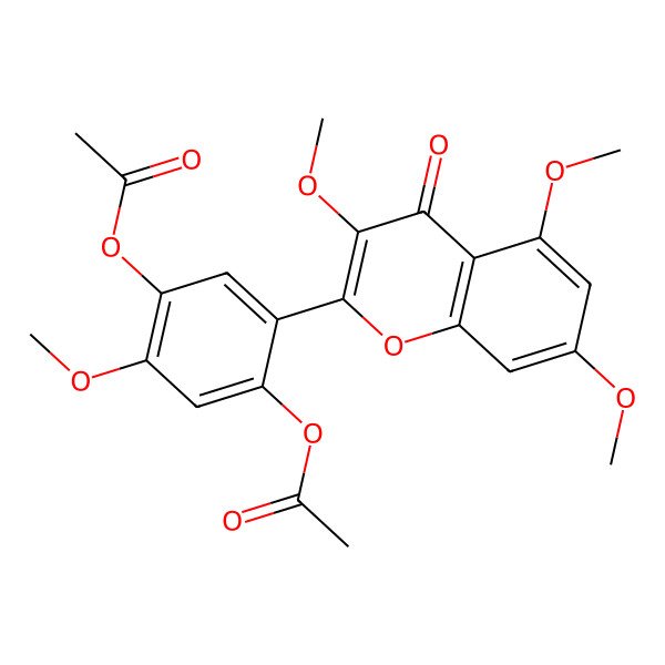 2D Structure of [4-Acetyloxy-5-methoxy-2-(3,5,7-trimethoxy-4-oxochromen-2-yl)phenyl] acetate