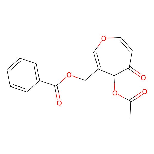 2D Structure of (4-acetyloxy-5-oxo-4H-oxepin-3-yl)methyl benzoate