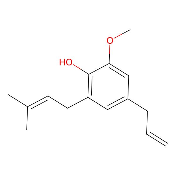 2D Structure of 4-Allyl-2-methoxy-6-(3-methyl-2-butenyl) phenol