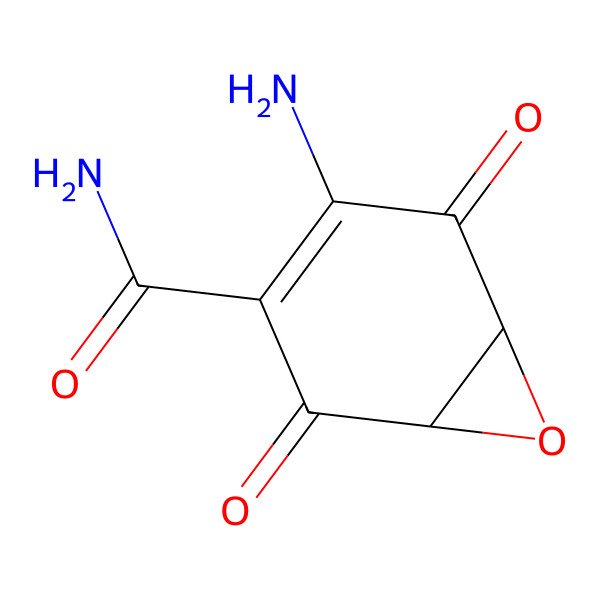 2D Structure of 4-amino-2,5-dioxo-7-oxabicyclo[4.1.0]hept-3-ene-3-carboxamide