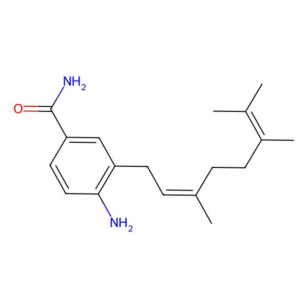 2D Structure of 4-Amino-3-(3,6,7-trimethylocta-2,6-dienyl)benzamide
