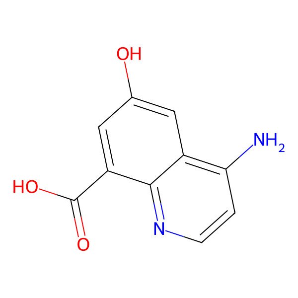 2D Structure of 4-Amino-6-Hydroxyquinoline-8-Carboxylic Acid