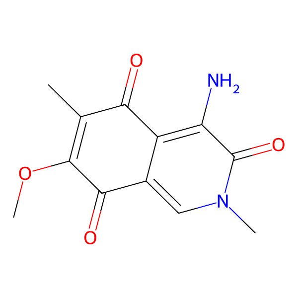 2D Structure of 4-Amino-7-methoxy-2,6-dimethylisoquinoline-3,5,8-trione