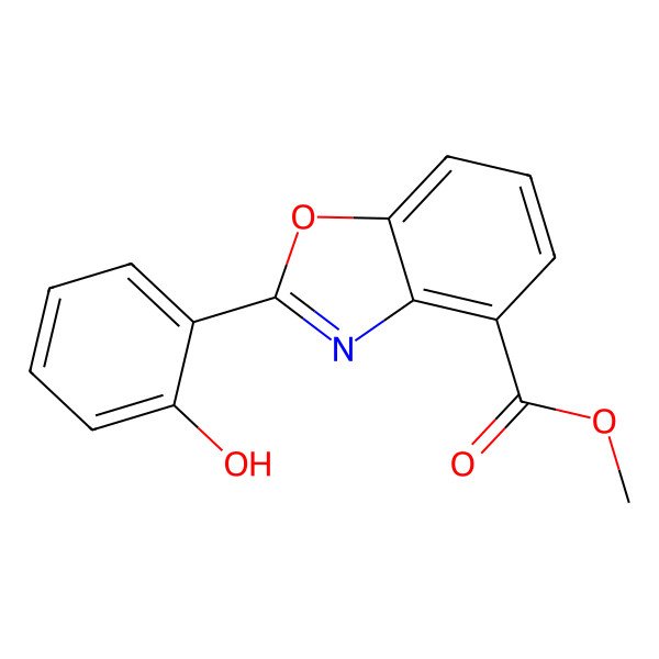 2D Structure of 4-Benzoxazolecarboxylic acid, 2-(2-hydroxyphenyl)-, methyl ester