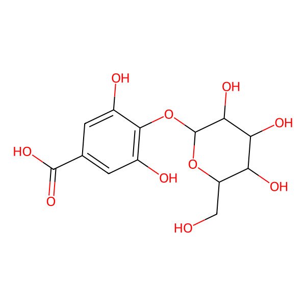 2D Structure of 4-(Beta-d-glucopyranosyloxy)-3,5-dihydroxy-benzoic acid