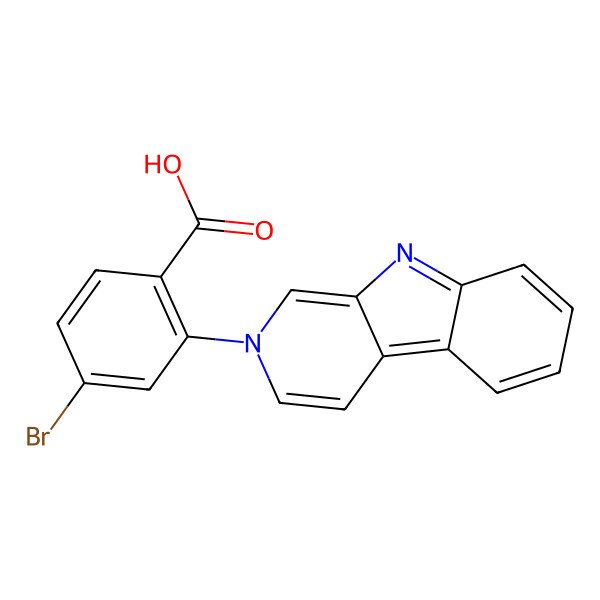 2D Structure of 4-Bromo-2-pyrido[3,4-b]indol-2-ylbenzoic acid