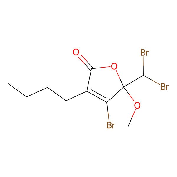 2D Structure of 4-Bromo-3-butyl-5-(dibromomethyl)-5-methoxyfuran-2-one
