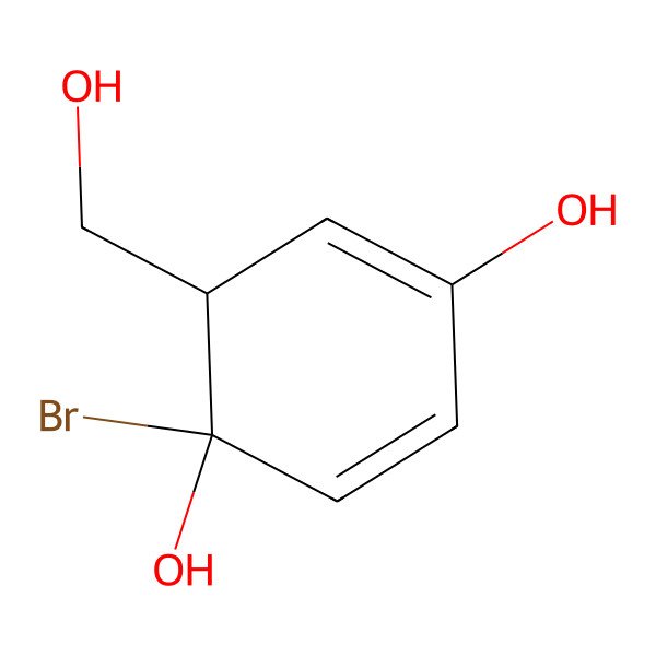 2D Structure of 4-Bromo-3-(hydroxymethyl)cyclohexa-1,5-diene-1,4-diol