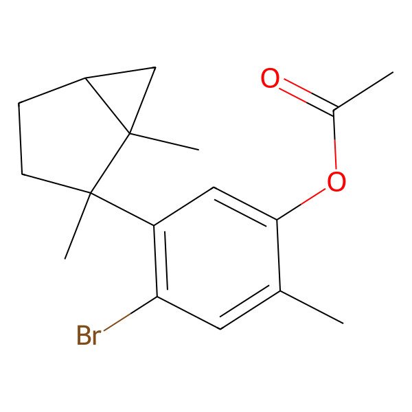 2D Structure of [4-bromo-5-[(1S,2R,5R)-1,2-dimethyl-2-bicyclo[3.1.0]hexanyl]-2-methylphenyl] acetate