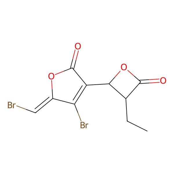 2D Structure of 4-Bromo-5-(bromomethylidene)-3-(3-ethyl-4-oxooxetan-2-yl)furan-2-one