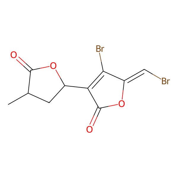 2D Structure of 4-Bromo-5-(bromomethylidene)-3-(4-methyl-5-oxooxolan-2-yl)furan-2-one